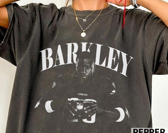 Camiseta vintage de Saquon Barkley, camiseta gráfica de fútbol para el día del partido en color cómodo.