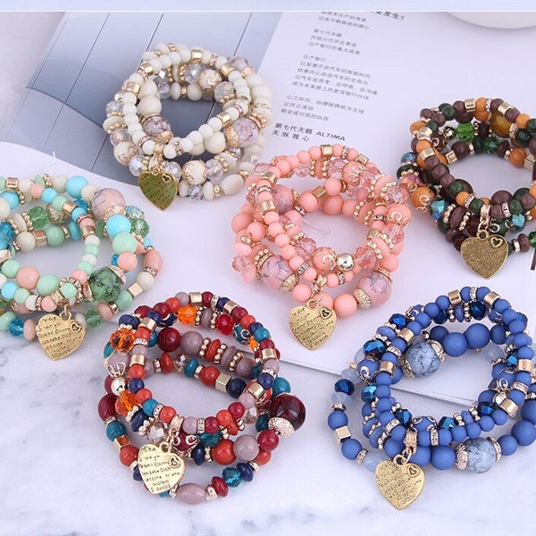 Beaded Bracelet Set Etsy