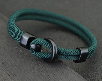 Bracelet corde pour homme | Bracelet corde minimaliste | Cadeaux pour lui | Bracelets de survie pour homme | Bracelets de camping en plein air double couche pour hommes