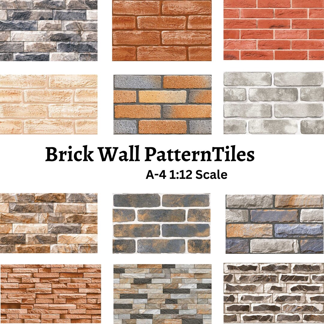 Dollhouse Brick Wall Pattern Tile / Miniature / Brick Pattern Etsy