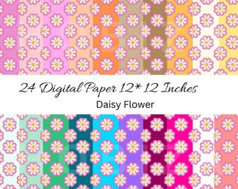 Daisy Digital Paper Pack  /Fabric Pattern/DIY Projects/Scrapbooking/Seamless background/Digital Download