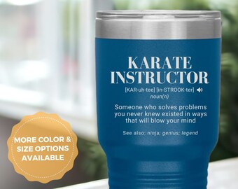 Karate Instructor Gift,Karate Instructor Tumbler,Gift for Karate Instructor,Stainless Steel Insulated Laser Engraved,Christmas Gifts