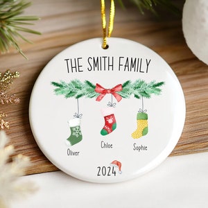 Family of Three Christmas Ornament - Family of 3 - Family Ornament - Personalized Baby&#39;s First Christmas Ornament, Newborn ornament