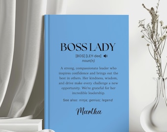 Personalized Journal for Boss, Definition Journal,Boss Appreciation Notebook,Office Gift, Coworker Appreciation, Christmas Gift for boss