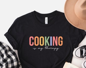 Cooking Is My Therapy Lover Shirt Funny Cooking Gift For Chef Cooking Shirt Cook Shirts Cook Gifts For Cooks, Christmas Gifts