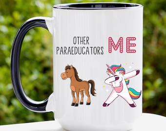 Lustige Paraeducator Becher, Geschenk für Paraeducator Geschenk Einhorn Becher Beste Paraeducator Wertschätzung Paraeducator Tasse, Weihnachtsgeschenke