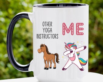 Cadeaux drôles d’instructeur de yoga, tasse de licorne d’autres instructeurs de yoga, cadeau d’appréciation de l’instructeur de yoga, tasse d’anniversaire d’instructeur de yoga