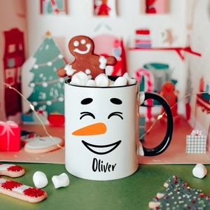 Christmas Snowman Mug, Kids Christmas Gift , Kids Stocking Stuffer , Personalized Kids Christmas Mug, Snowman Gift, Accent Mug