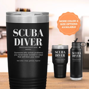 Personalised Tumbler, Scuba Diver Gift, Scuba Diver Tumbler,Gift for Scuba Diver, Stainless Steel Insulated Laser Engraved,Christmas Gifts