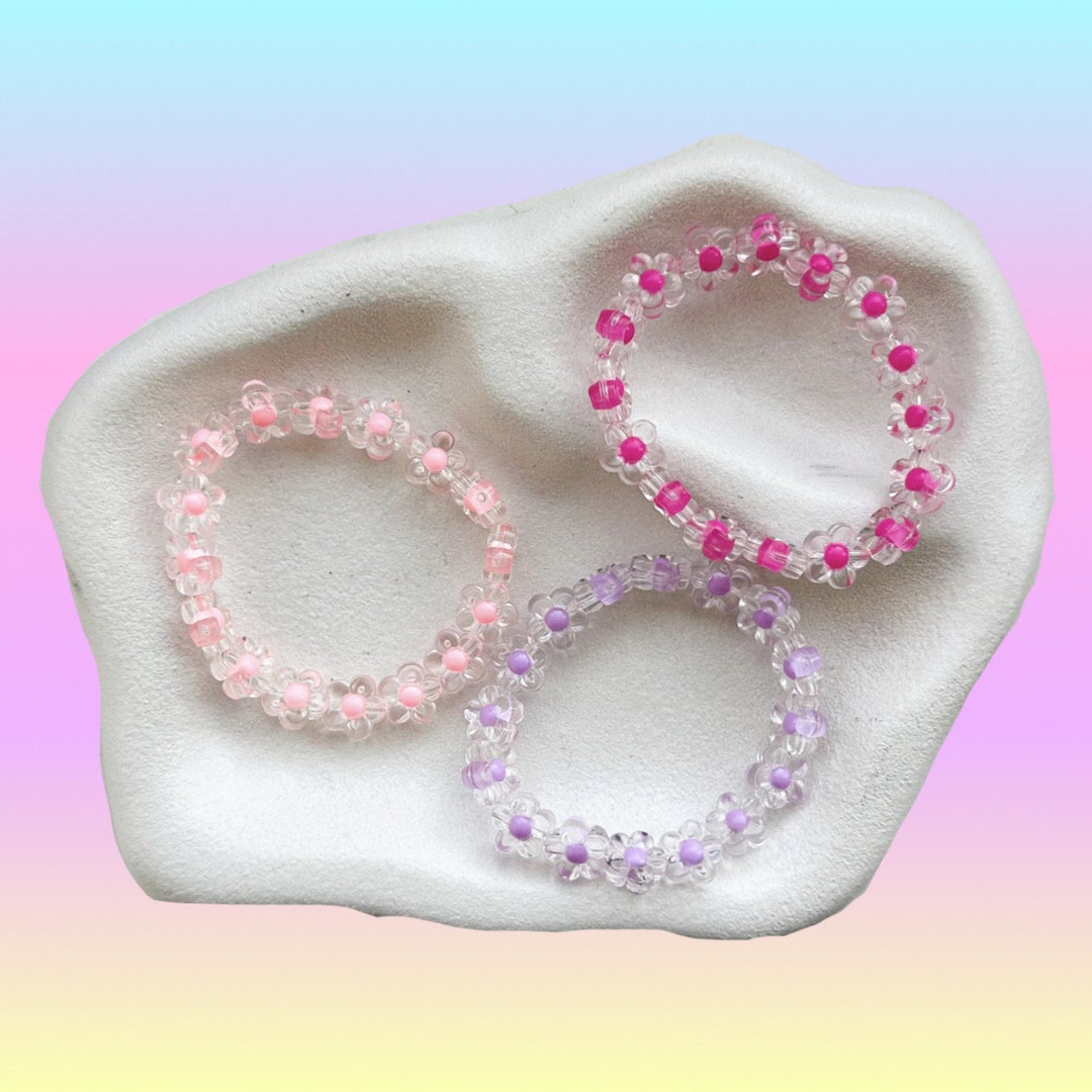 Flower Beaded Bracelets Etsy