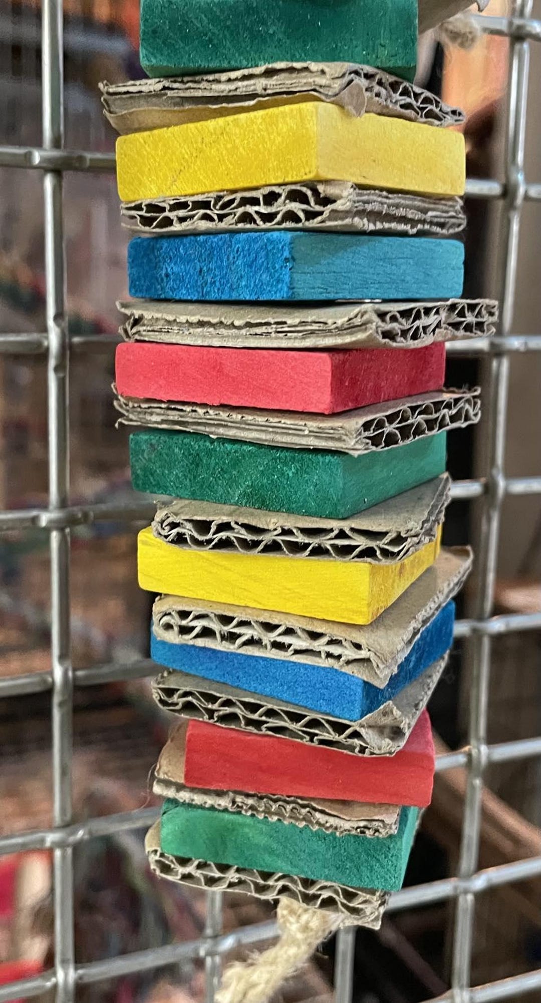 Colorful Bird Chew Toy- Wood & Cardboard Squares, Made in USA - Etsy
