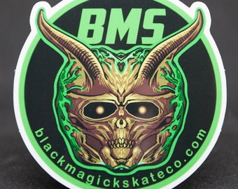Black Magick Skate Co Demon Skull Sticker!