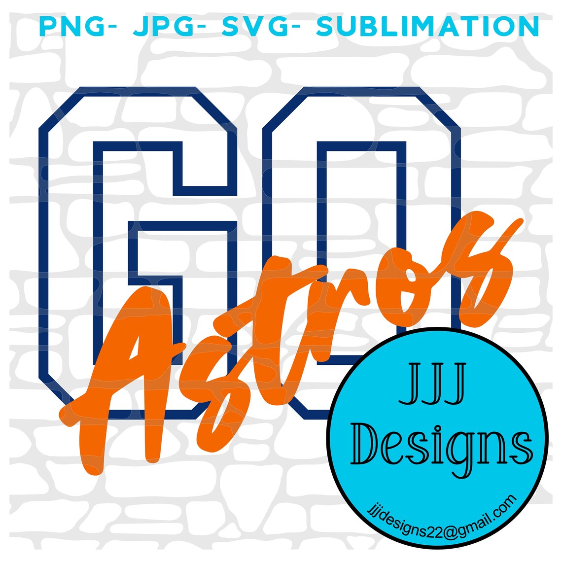 Go Astros Solid SVG JPG Pdf Digital File Only Custom - Etsy