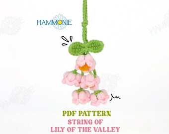 CROCHET PATTERN Lily of The Valley Car Hanging, Easy DPF Crochet Pattern for Beginners, Car Accessories Crochet Pattern