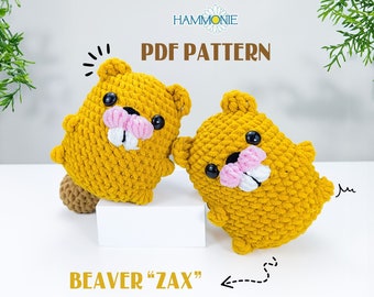 No Sew Beaver Häkelanleitung, PDF Amigurumi Häkelanleitung für Anfänger, Freundliches Kuscheltier Tutorial für Anfänger, PDF Download Anleitung