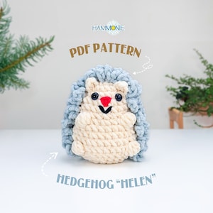 No Sew Hedgehog Plushie Crochet Pattern, Amigurumi Crochet Pattern for Beginner, Stuffed Animals Crochet Pattern With Video Tutorial