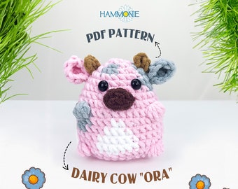 NO SEW Chubby Dairy Cow Crochet Pattern, Highland Cow Amigurumi Crochet Pattern, Plushie Pattern, PDF Digital Download Crochet Pattern