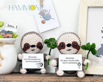 Crochet Positive Sloth, Cute Amigurumi Sloth Crochet, Personalized