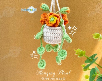 Modèle de plante à suspendre au crochet, mini pot de fleurs (Modèle PDF)
