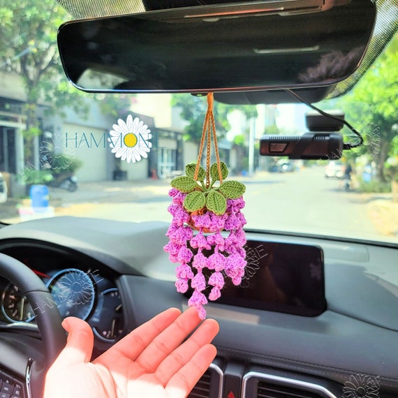 Crochet Wisteria Plant Car Hanging, Plant Lover Gift - Etsy