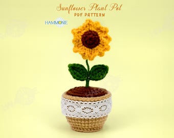 Sunflower Plant Pot Crochet Pattern: Home Decor PDF (Beginner)