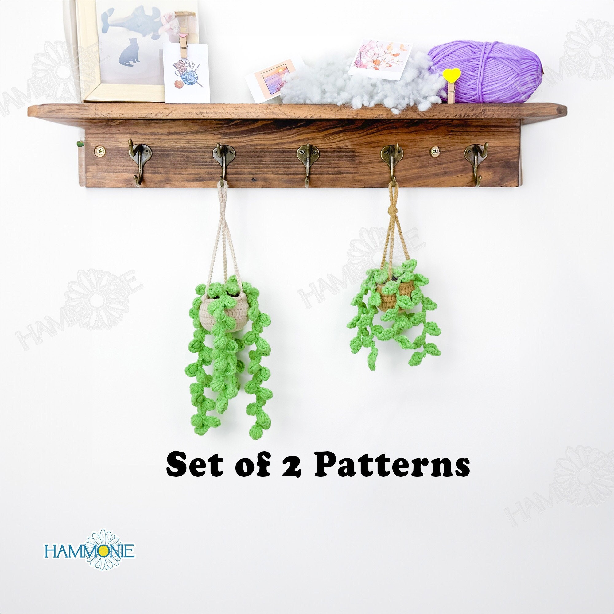 9 String of Pearls Crochet Patterns for Hanging Plants, Mini Pots, and Car Charms 8 Crochet String of Pearls Plant Hanging Pattern: Succulent
