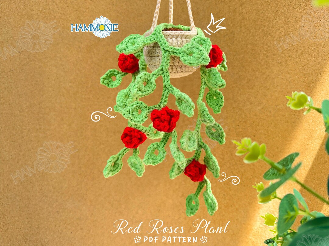 Mini Hanging Roses Crochet Rose Plant Hanging Pattern: Mini Flower Pot (PDF Pattern) - Etsy