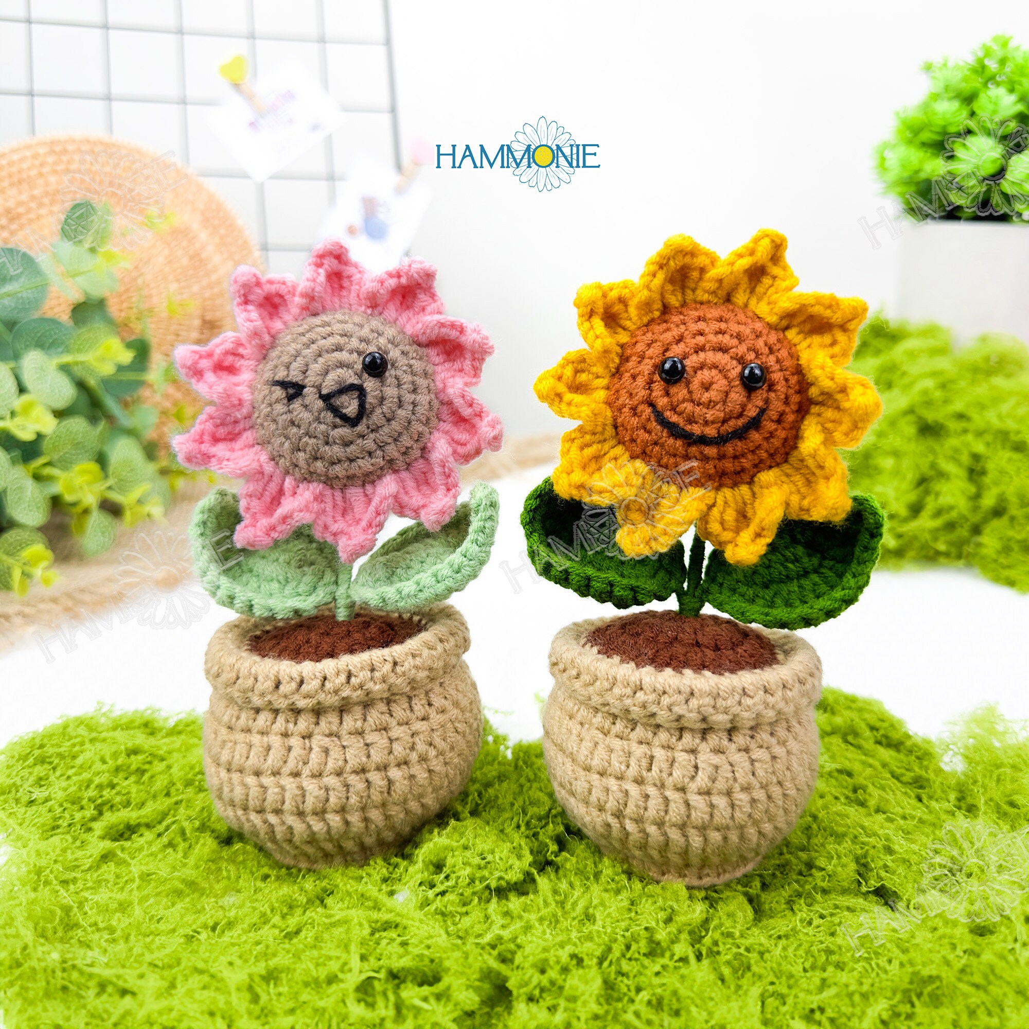 Handgehäkelte Sonnenblumen Aus Stoff - Wunderschöne Deko Für Zuhause Und Büro