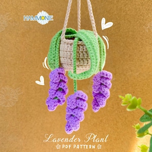 Lavender Plant Hanging Crochet Pattern, Flowers Pot Crochet Pattern, Pdf Crochet Pattern for Beginners with Video Tutorial Step by Step