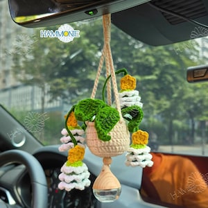 Crochet Christmas Tree Plant Car Hanging, Car Diffuser Hanging, Christmas Car Decor, Car Accessories, Car Mirror Hanging, Christmas Gifts