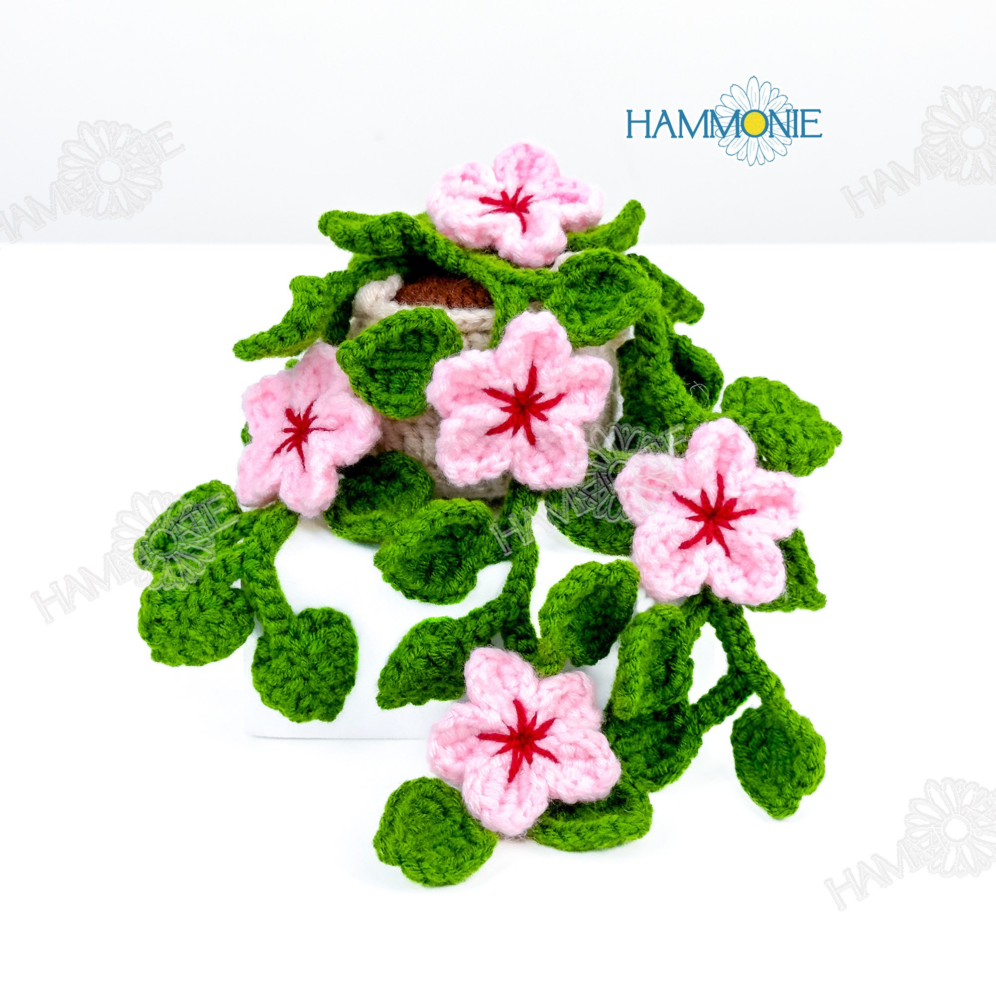 ララオーダー 門松86、ウォールフラワー118ガーランド Crochet Cherry Blossom Plant Pattern: Car Hanging Flower Basket