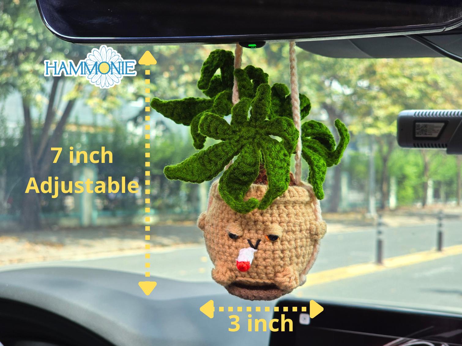 Crochet Plant Car Hanging, 420 Decor, Handmade Car Accessories - Etsy