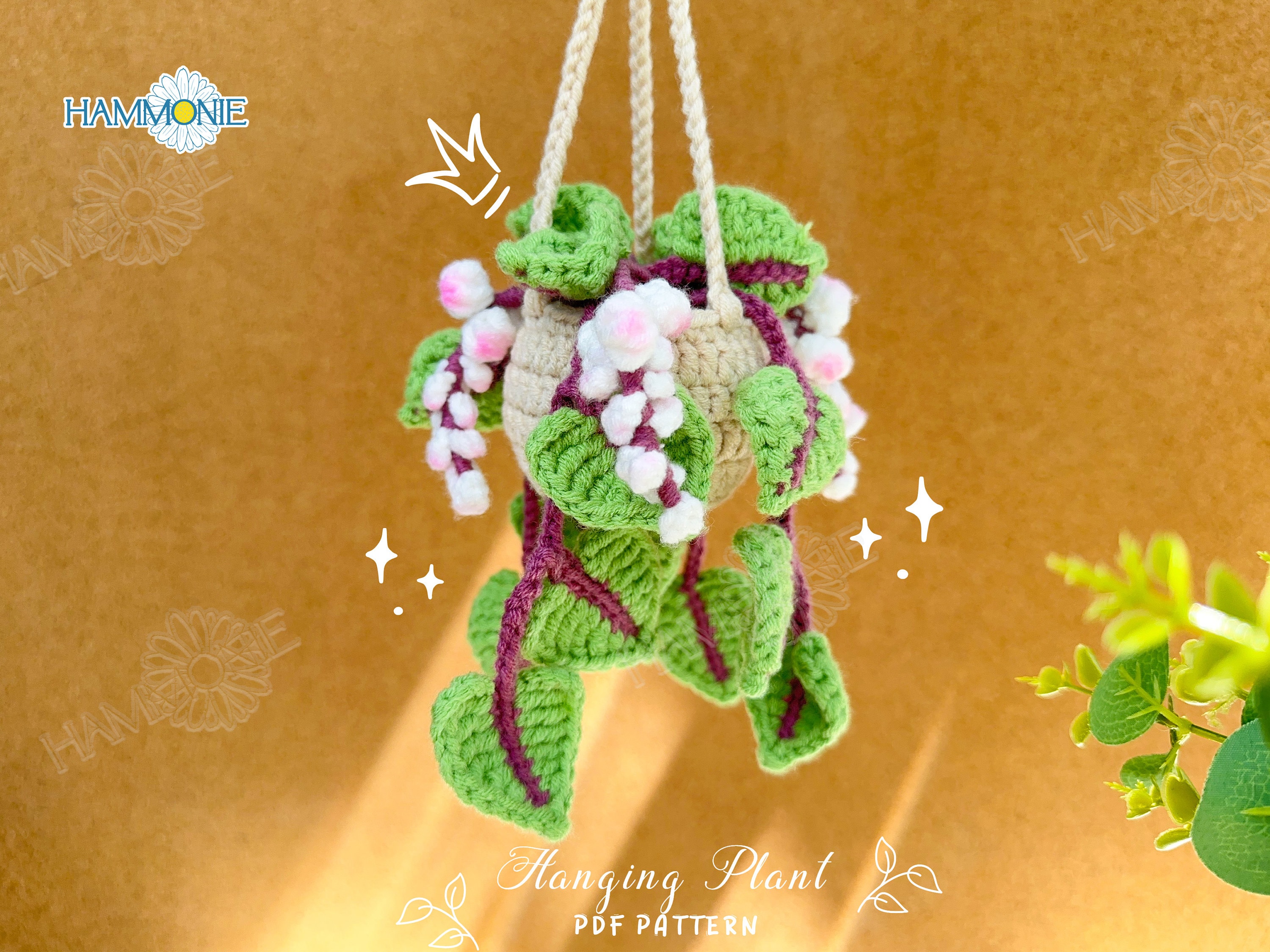 Crochet Succulent Plant Car Hanging Pattern: Beginner Friendly (PDF Pattern)  - Etsy