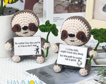 Crochet Positive Sloth, Cute Amigurumi Sloth Crochet, Personalized