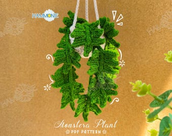 Crochet Monstera Plant Pattern, Mini Hanging Plant (PDF Pattern)