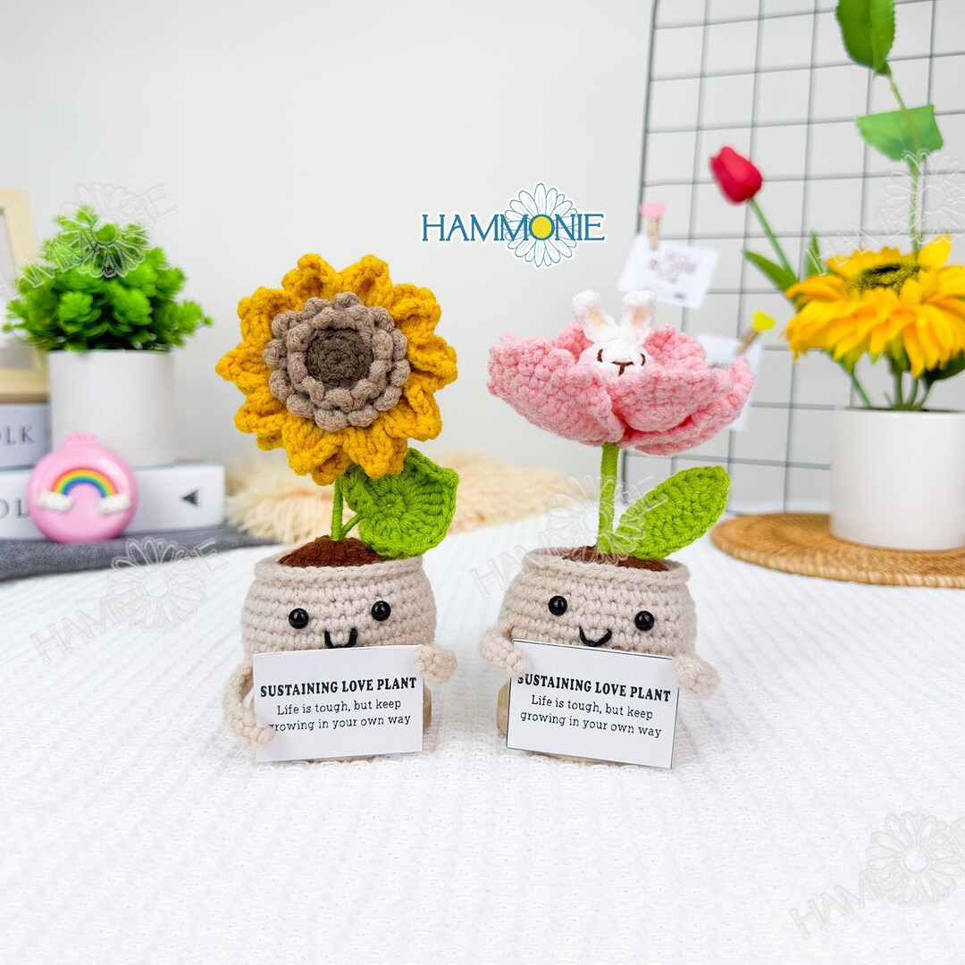 Plantes En Pot Au Crochet, Mini Plantes En Pot Tricotées