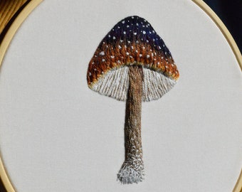 Modèle de broderie Mycena nargan 3D Stumpwork Fungi et guide pratique