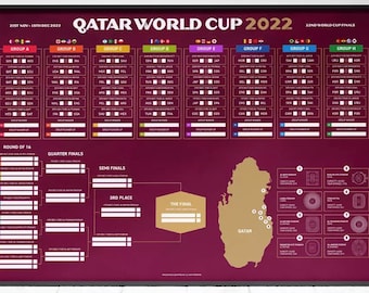 FIFA WORLD CUP 2022 Qatar Schedule Bracket Printable Wall Australia