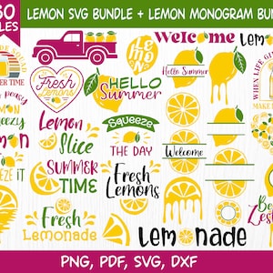 Lemon Svg Bundle, Lemonade stand svg, lemon, lemonade svg, Lime Citrus Fruit, Lemon Slice, Summer svg bundle, Cricut, Silhouette Cut Files