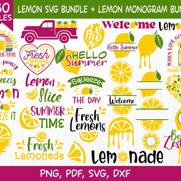 Lemon Svg Bundle, Lemonade stand svg, lemon, lemonade svg, Lime Citrus Fruit, Lemon Slice, Summer svg bundle, Cricut, Silhouette Cut Files