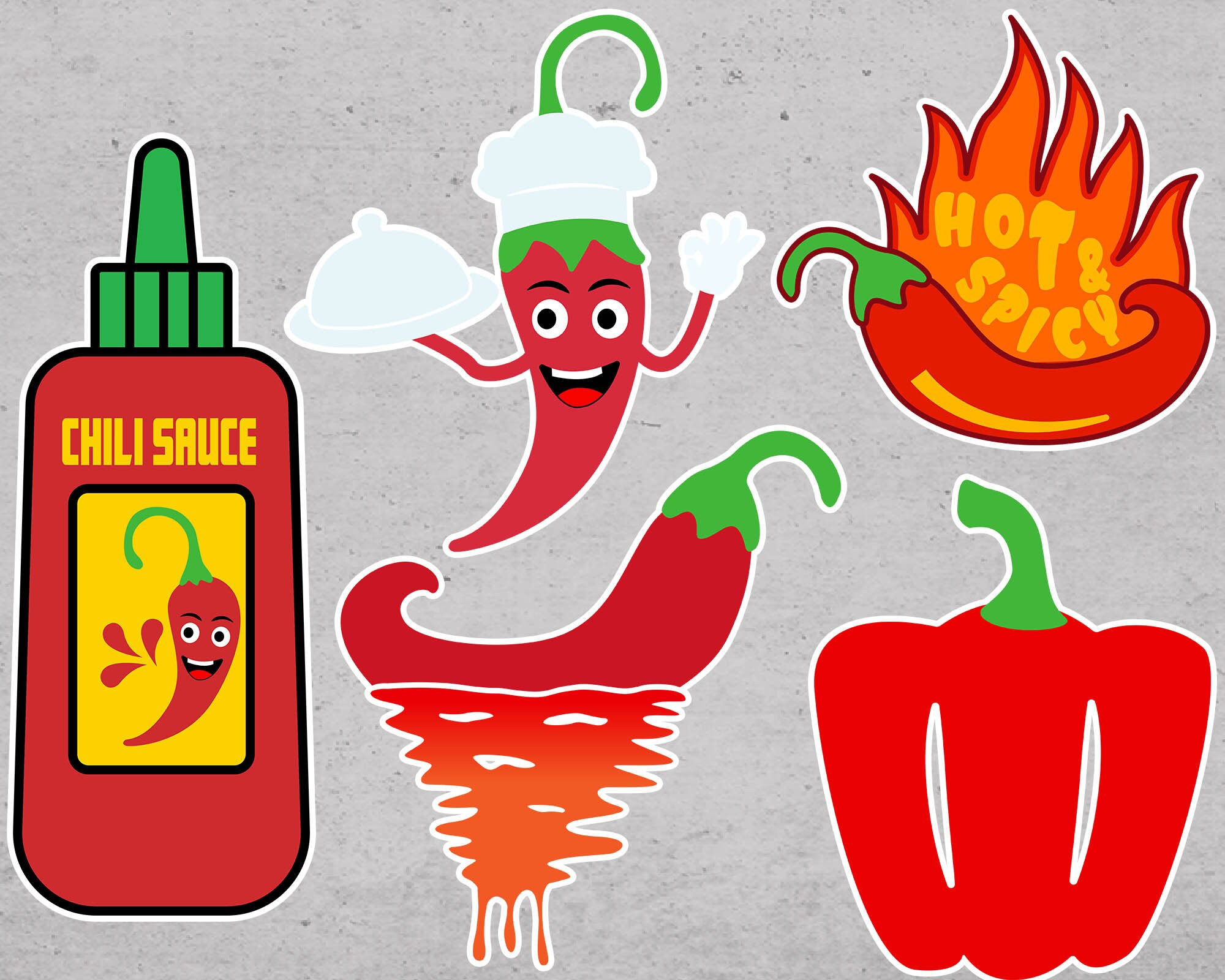 Chili Pepper SVG Bundle, Dripping Red Chili, Chili Sauce Png Clipart
