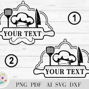 Royal Chef Logo SVG, Chef Monogram Svg, Chef Svg, Chef Clipart, Cooking png, Chef split monogram, Restaurant Logo Silhouette cricut cut file
