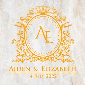 Custom Luxury Wedding Logo, Royal Wedding monogram logo, Wedding Monogram logo, Save the date wedding initials, Elegant Wedding Logo Svg,