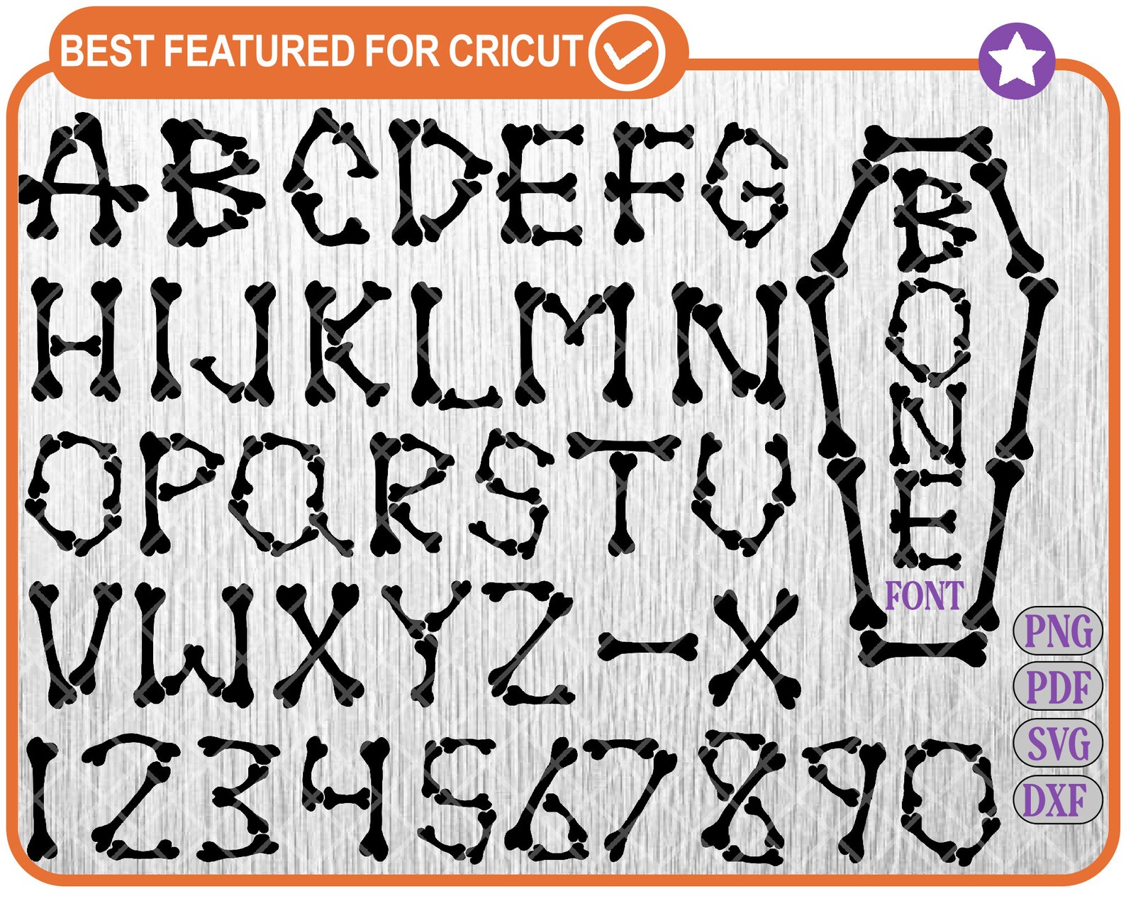 Bones Font Svg, Halloween Bones Alphabet, Skeleton Bones Font Svg