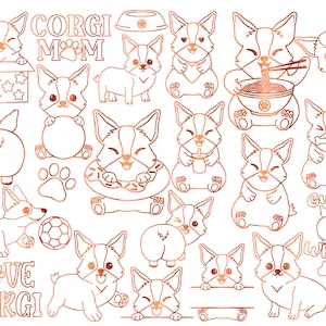 Kawaii corgis Svg Bundle, corgis png Clipart, Shiba Hund, Süßer Corgis Po, Lustiges Baby svg, guess what, Corgis Mama Silhouette Cricut