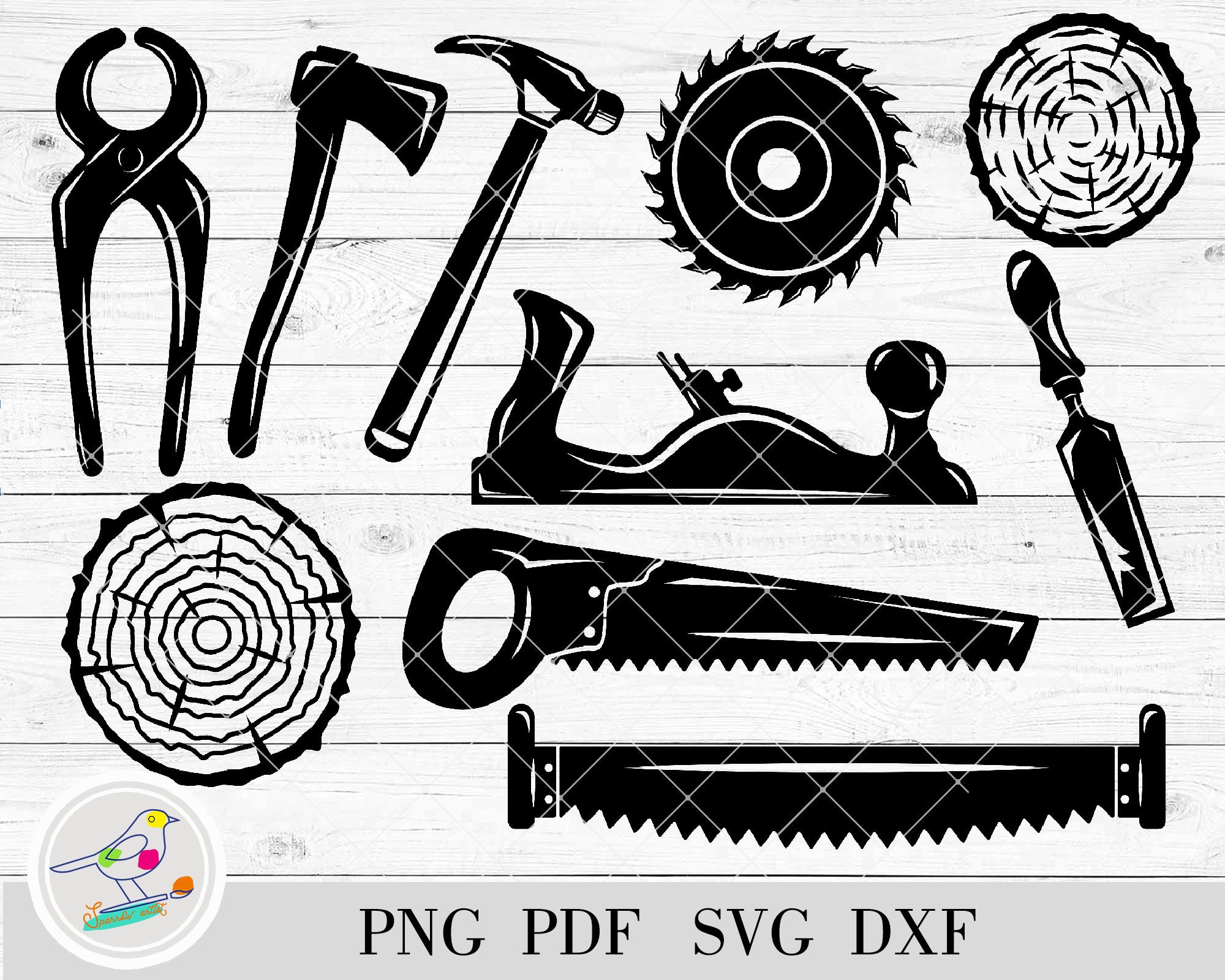 Screw Silhouette Woodworking Tools Clipart Digital Download SVG PNG JPG PDF  Cut Files