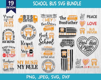 Paquete SVG de agradecimiento al conductor de autobús escolar (descarga digital)