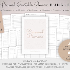 Printable Planner Pages Etsy