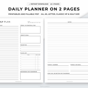 Daily Planner Printable, 24 Hour Planner, Daily Goal Planner, 30 Minute Schedule, Time Blocking PDF, Day Schedule Template, Daily Overview. image 1