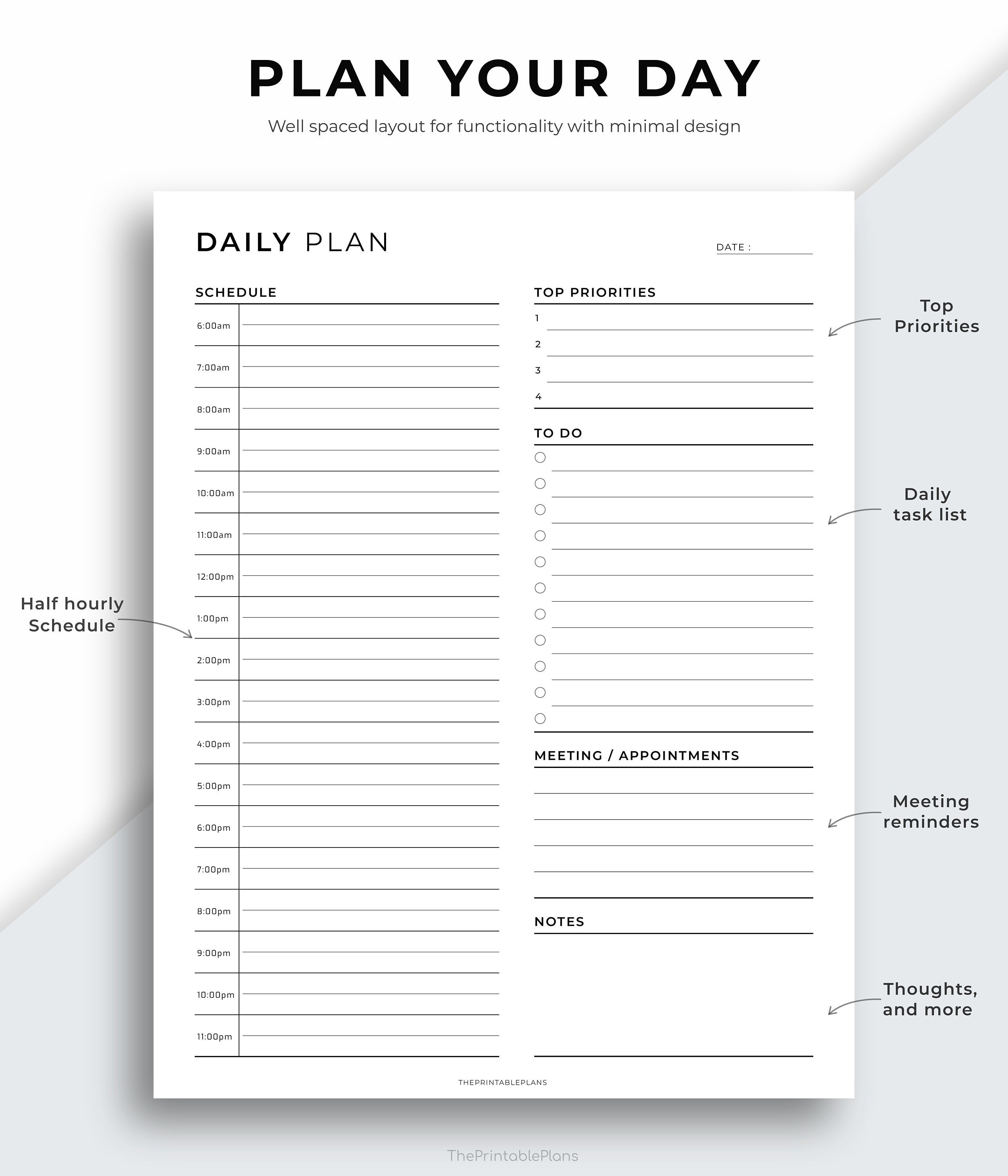Work Planner, Work Day Organizer, Daily Planner, Work From Home, to Do